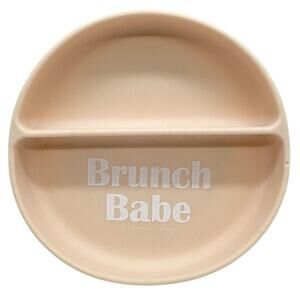 Bella Tunno Peach Divided Suction Plate BRUNCH BABE